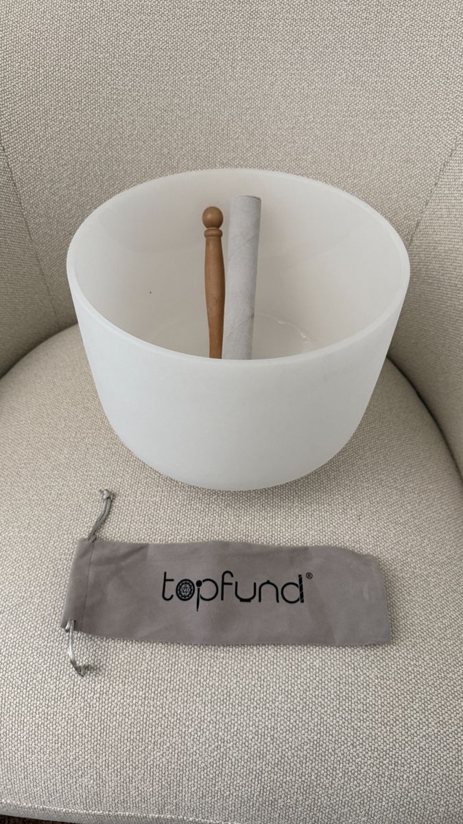 TOPFUND Quartz Crystal Singing Bowl With 2 Mallets