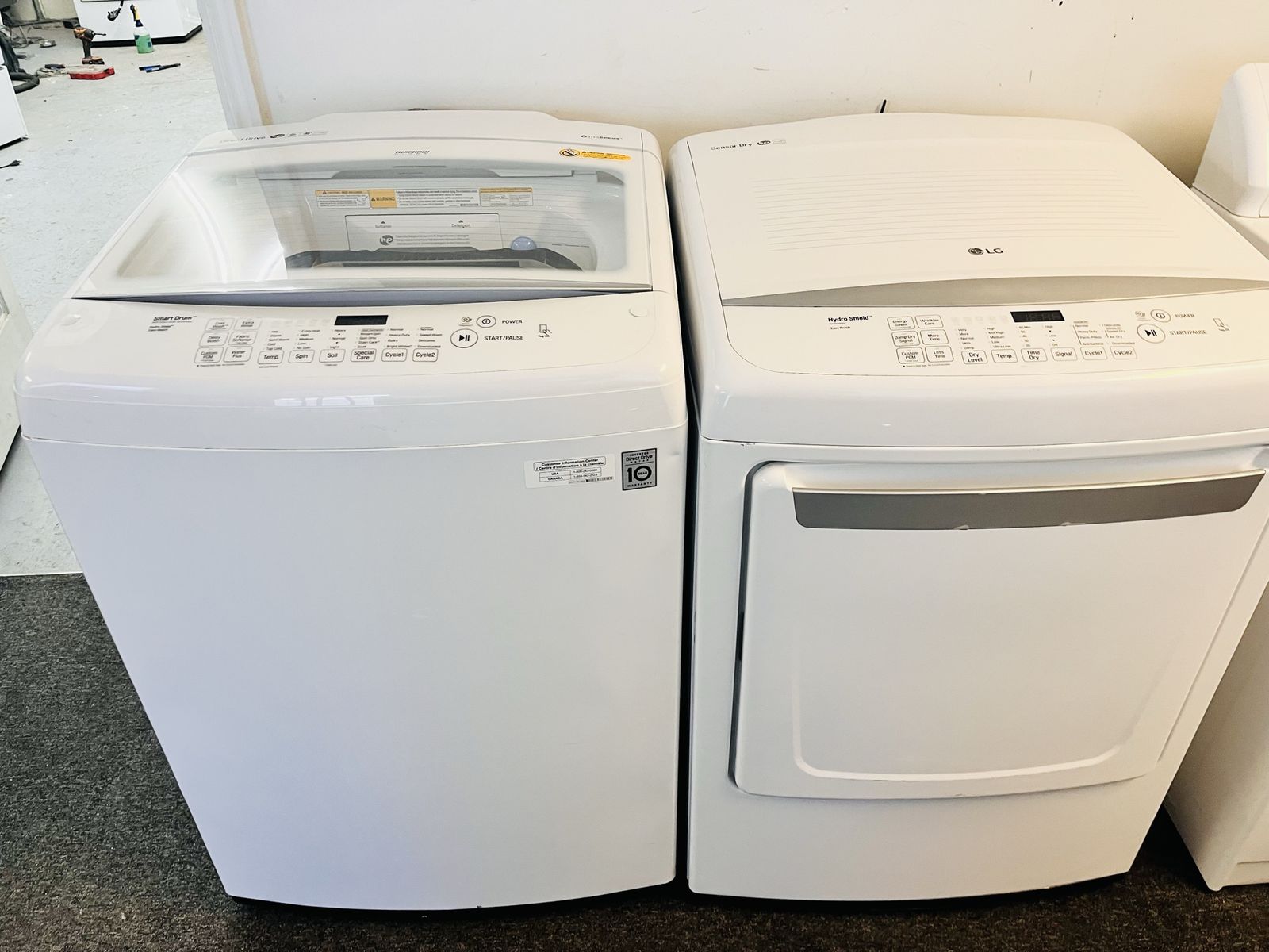 LG super capacity washer and dryer set