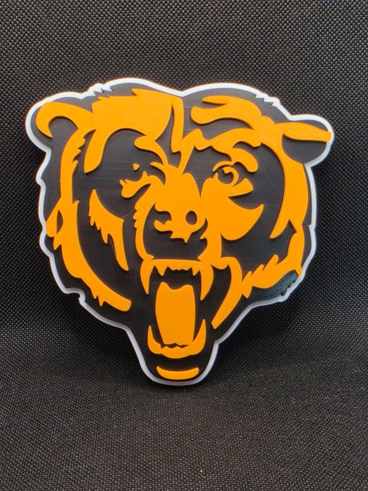 Chicago Bears NFL Logo 3D Printed Wall Art Man Cave Decor