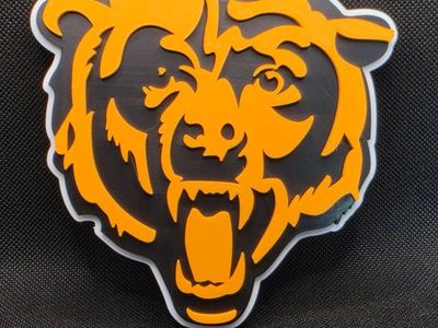 Chicago Bears NFL Logo 3D Printed Wall Art Man Cave Decor