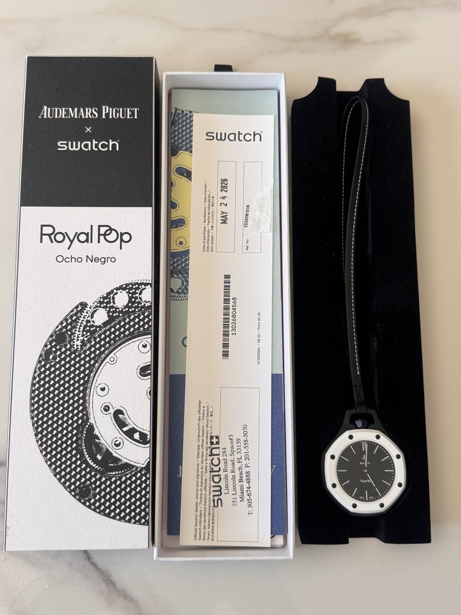 Audemars Piguet x Swatch Royal Pop Ocho Negro Pocket Watch Pendant New with Box