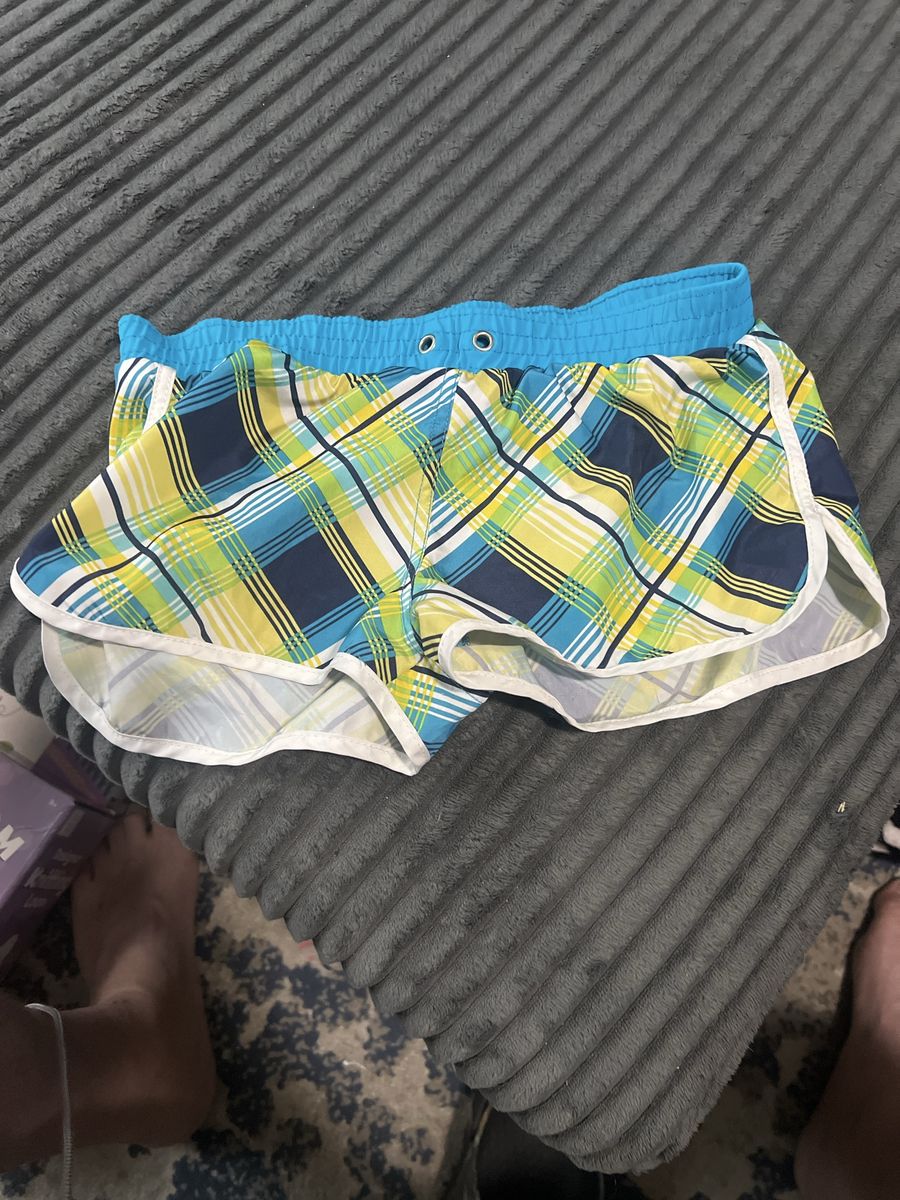 Zero Xposur Plaid Board Shorts Blue Yellow Size 8