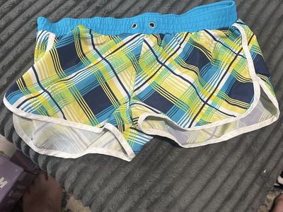 Zero Xposur Plaid Board Shorts Blue Yellow Size 8