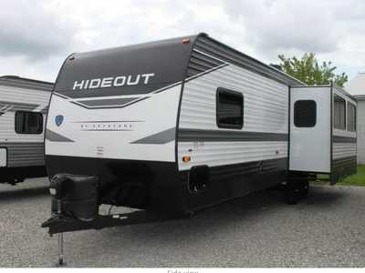 2022 Keystone Hideout 28RKSWE Travel Trailer - 33' Rear Kitchen, Solar & Lithium Upgrades, Sleeps 6