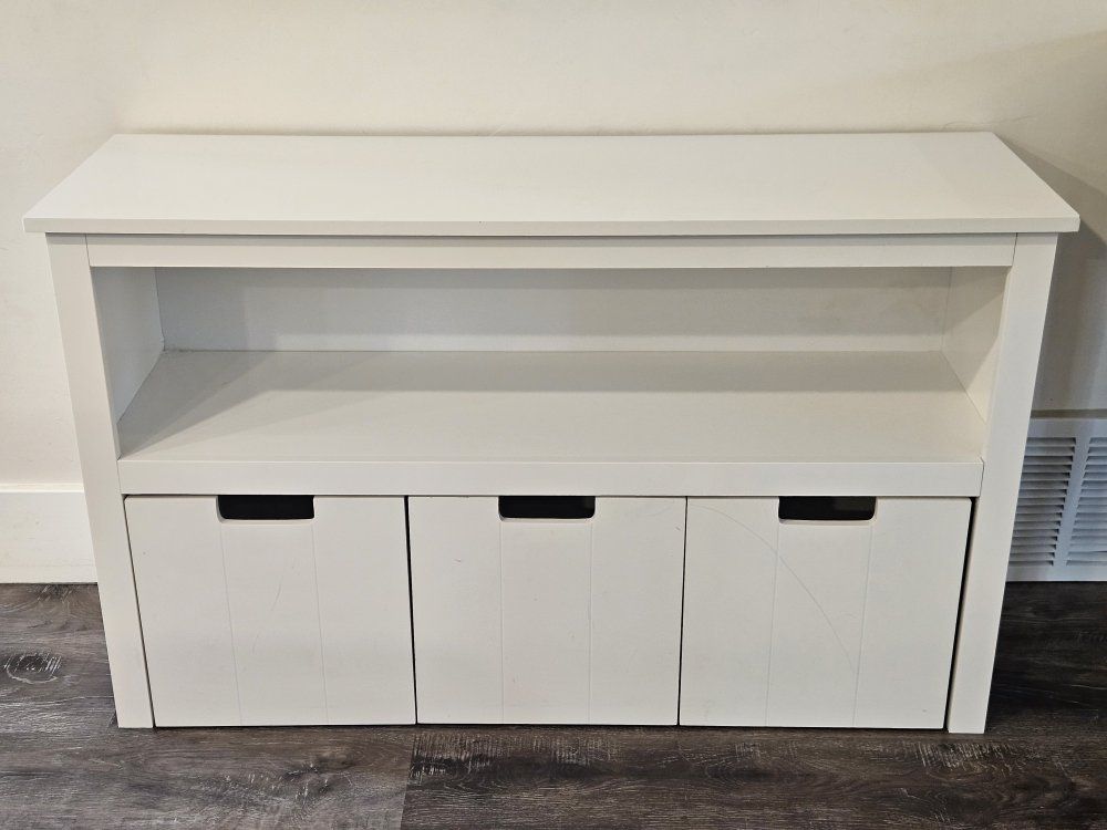 Three bin storage shelf