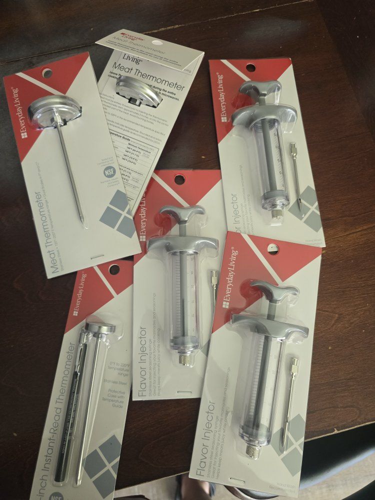 Everyday Living Meat Thermometers & Flavor Injectors - New, Stainless Steel, NSF Certified