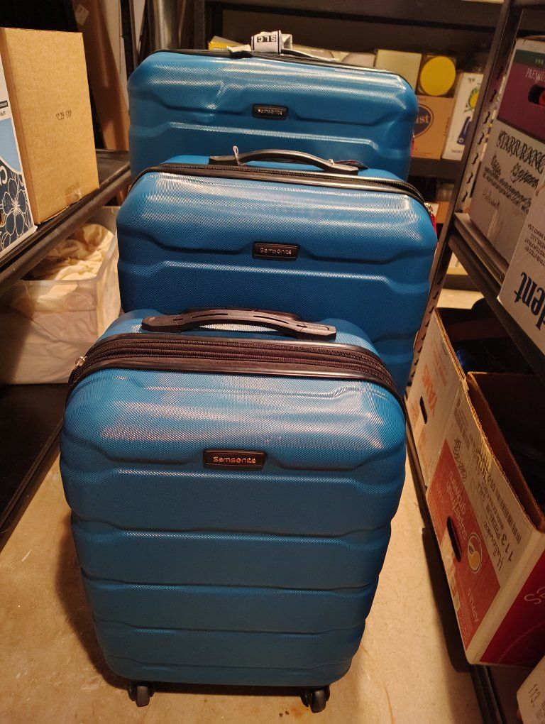 Samsonite Omni PC Hardside Expandable 3-Piece Spinner Luggage Set Teal