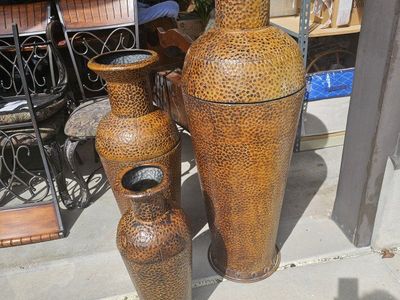 hammered Copper colored large vases