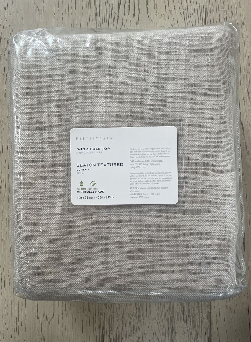 NEW Pottery Barn Seaton Textured Drape 100x96