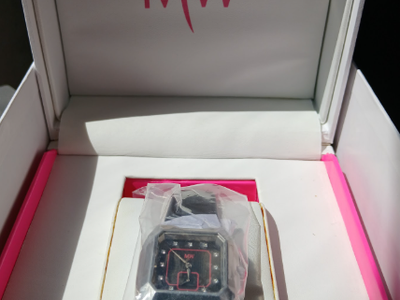 Matthew Williamson Women's Silver Tone Watch with Black Face, New in Box- Style 5
