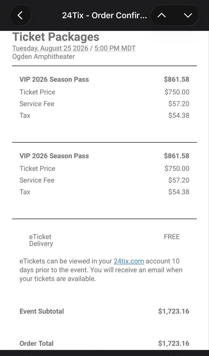 2 VIP Season Passes to Ogden Concert Series