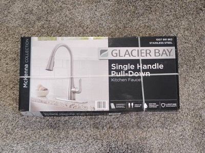 New in box Glacier Bay McKenna Single-Handle Pull-Down Kitchen Faucet Stainless Steel