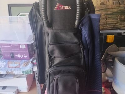 Datrek Black Golf Bag with Multiple Pockets and Shoulder Strap - Great Condition