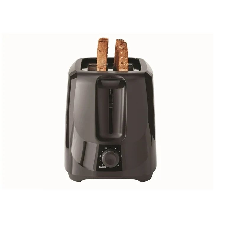 Unbranded 2-Slice Toaster in Black with Wide Slots and 6 Browning Settings