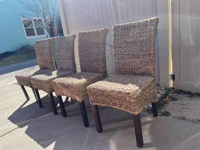 International Caravan Rattan Wicker Chairs .