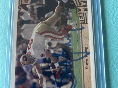 Upper Deck Autograph Steve Young San Francisco 49ers Hand Signed NFL Auto Football Card Super Bowl Champions
