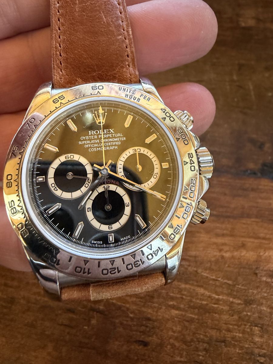 Rolex Oyster Perpetual Cosmograph Daytona Watch with Brown Leather Strap