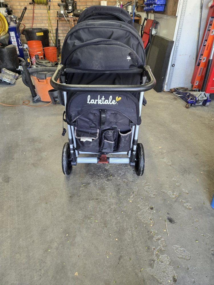 Larktale Caravan Stroller Wagon Double-Seater Grey/Black