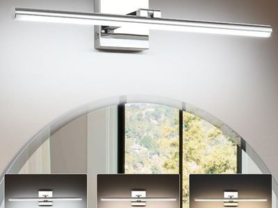24" Chrome LED Modern Bathroom Vanity Light with Angle Adjustable (3000K/4000K/6000K, Dimmable)