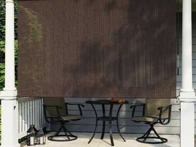 NEW 8x8 Ft Premium Outdoor Roller Shade, 95% Patio Roll up Blinds with Weather Resistant Valance