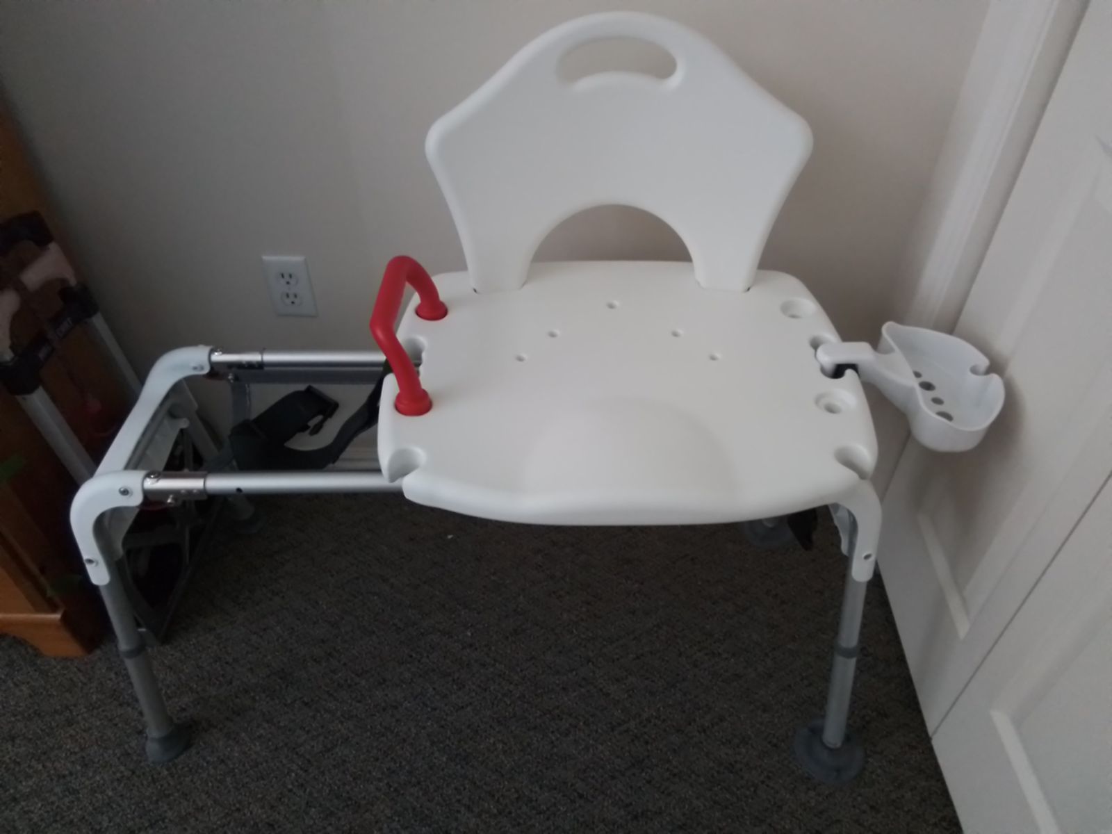 Sliding transfer shower chair