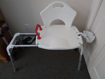 Sliding transfer shower chair