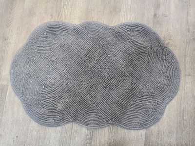 Gray Chenille Bath Rug Mat 36x24 – Soft Plush Bathroom Rug