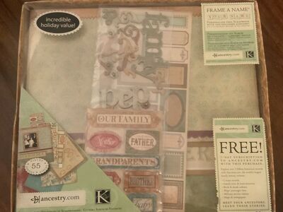 Brand new, “Frame a Name” scrapbook kit