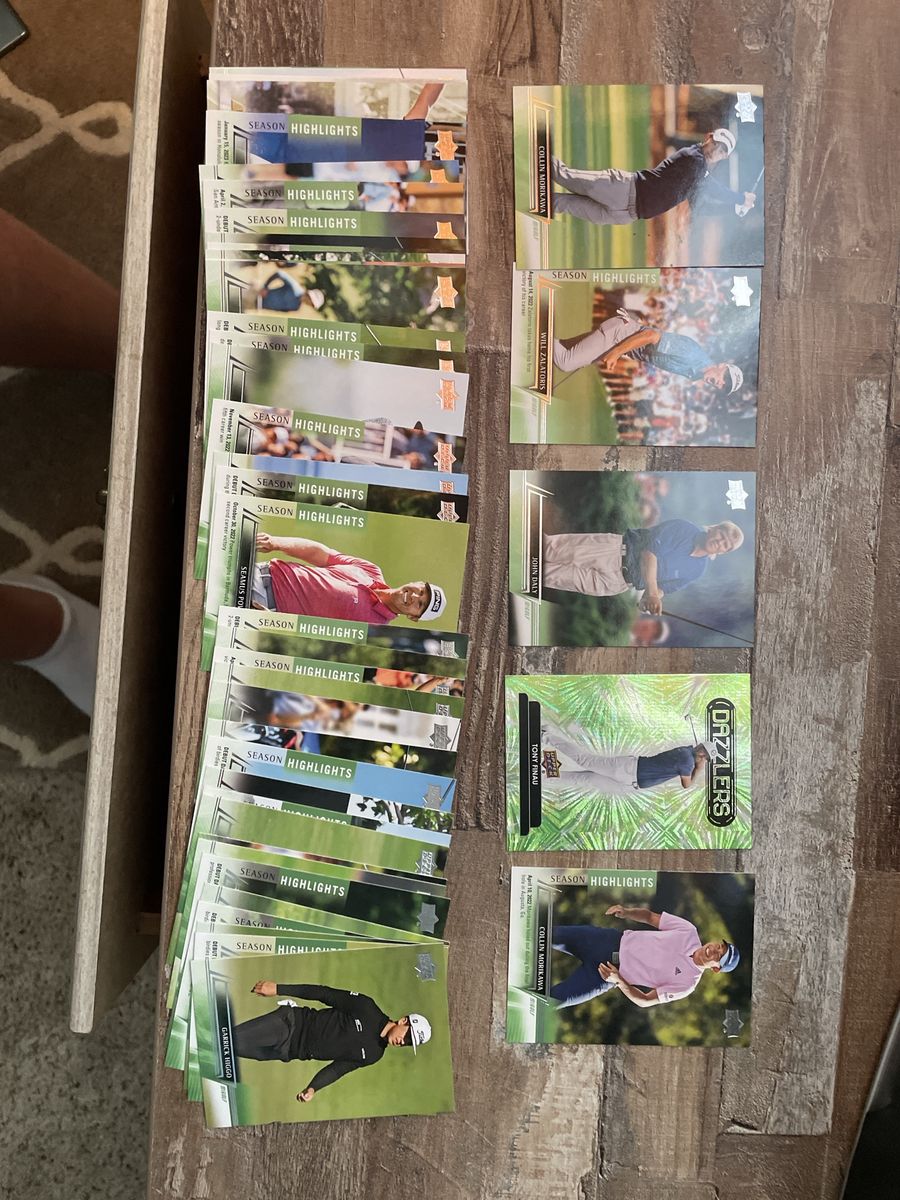 Upper Deck Golf Trading Cards Lot - Collin Morikawa, John Daly, Tony Finau Dazzler