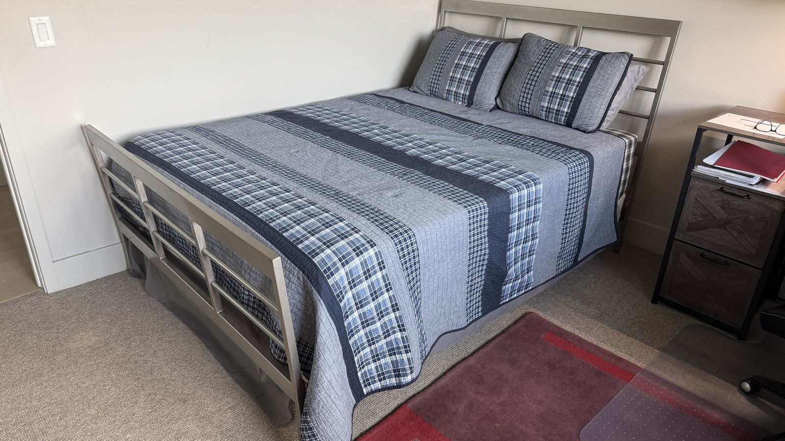 Double metal bed and mattress