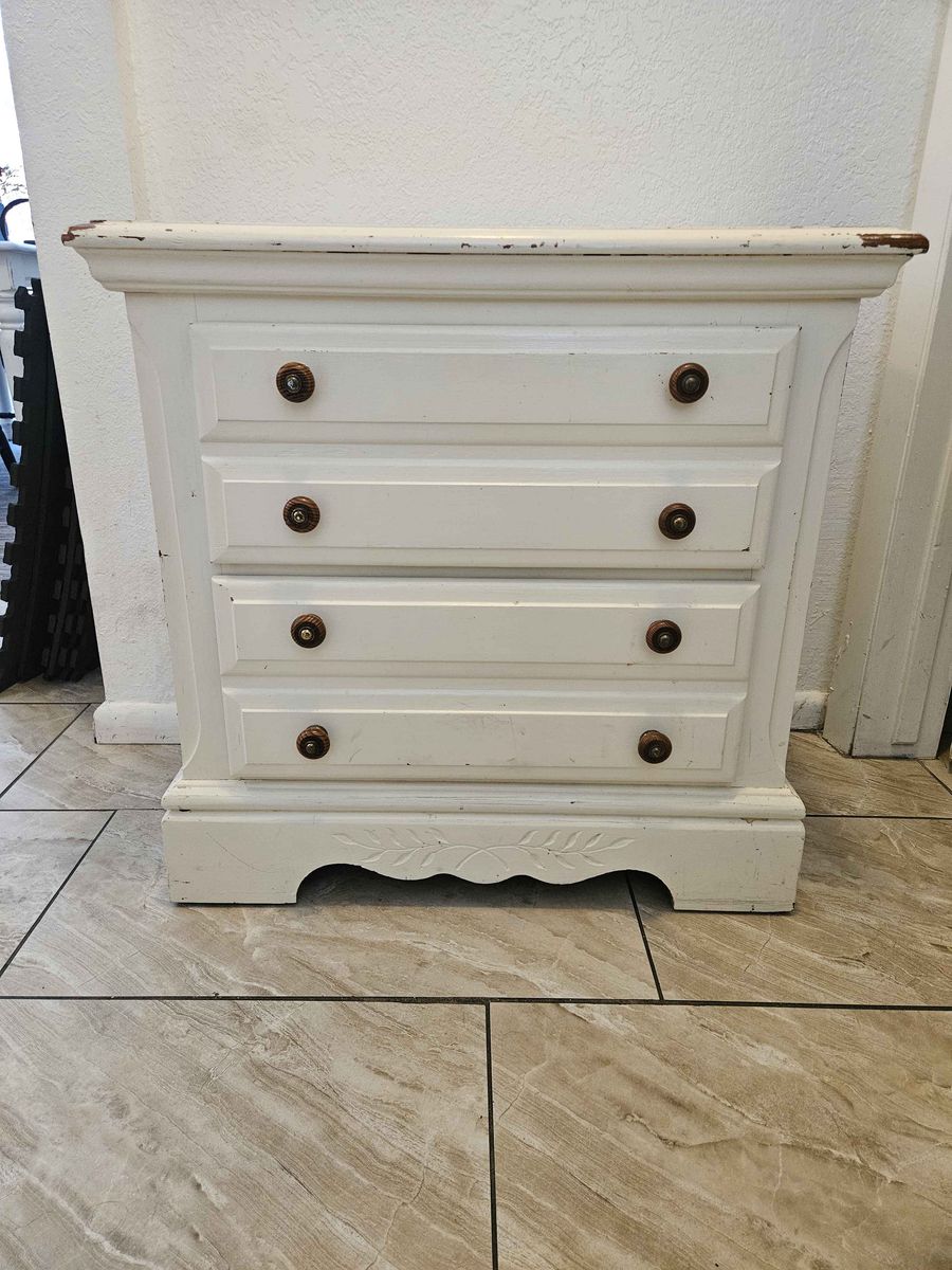 White Wooden Nighstand