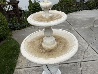 Tall tiered resin water fountain 56” tall 30” wide