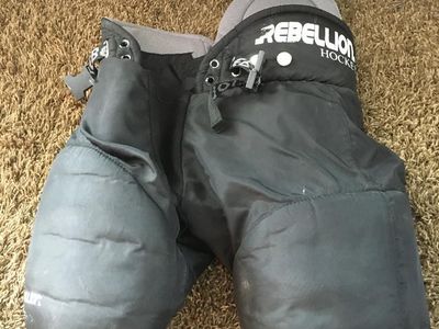 Rebellion Hockey Pants - Black, Size Small (24" Waist, 19" Length)