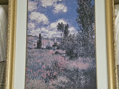 Claude Monet "Path on the Ile Saint Martin" Framed Art Print, Ornate Gold Frame 31"×25.5" Frame