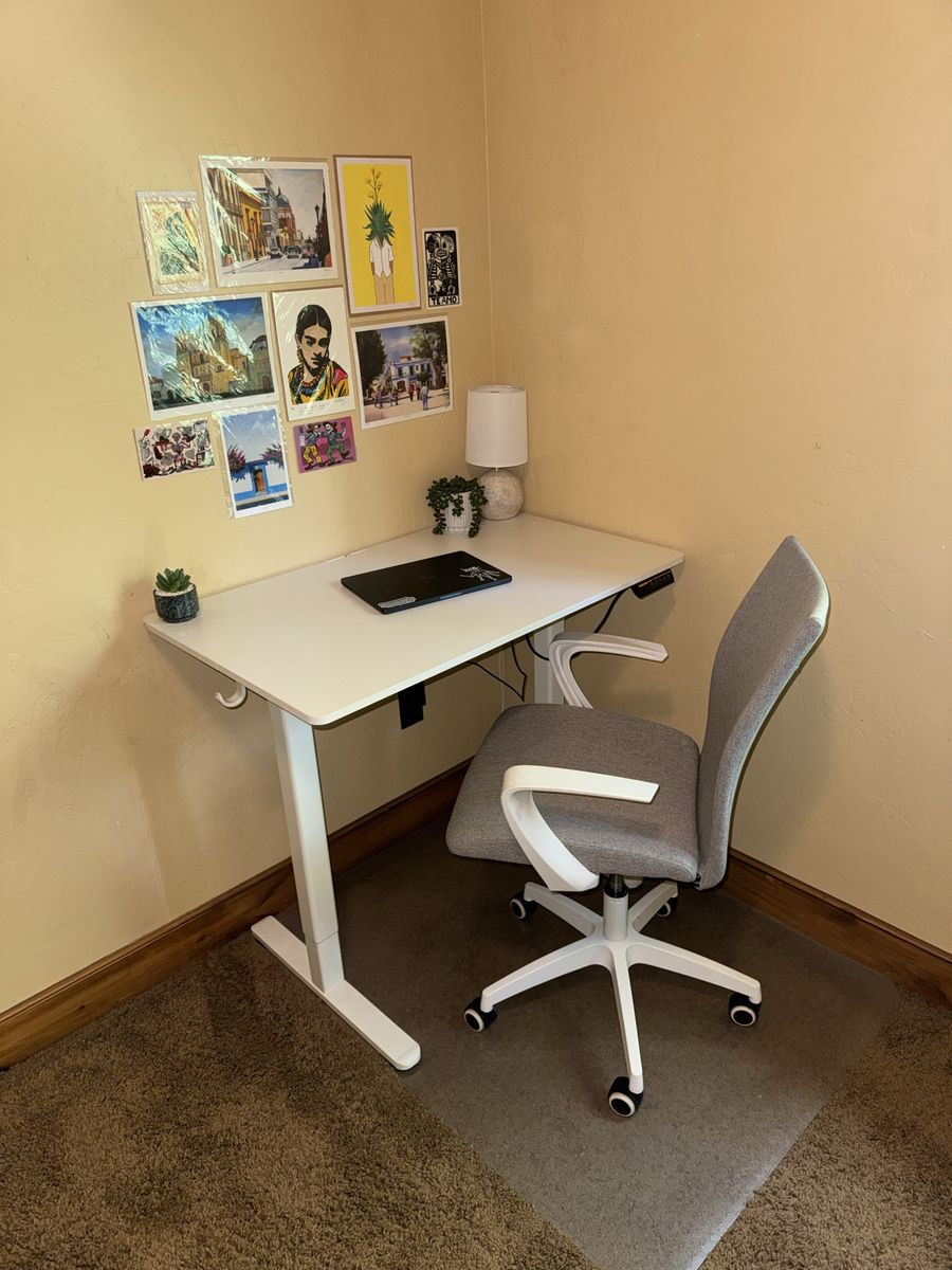 Standing desk + chair + mat set up!