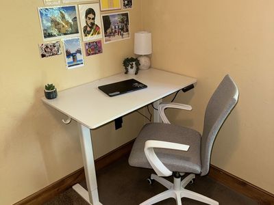 Standing desk + chair + mat set up!