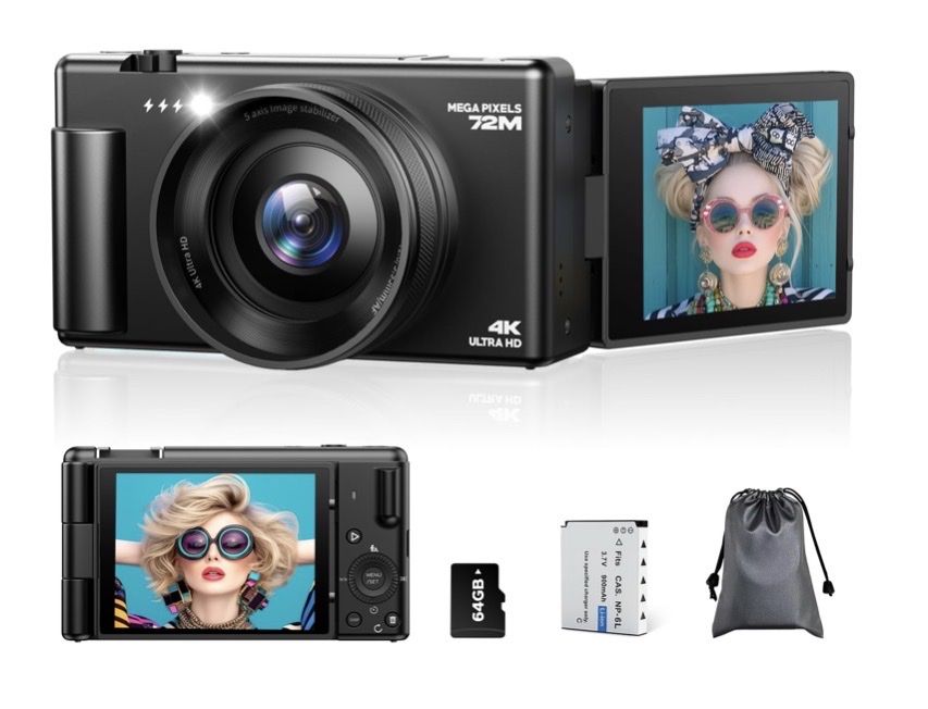 Brand new! 4K Digital camera with Flip Screen, 18X Digital Zoom