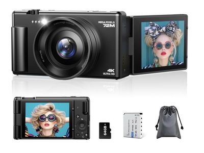 Brand new! 4K Digital camera with Flip Screen, 18X Digital Zoom