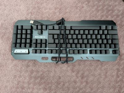 USB Wired Mechanical Keyboard - Blue/Black with Metal Casing