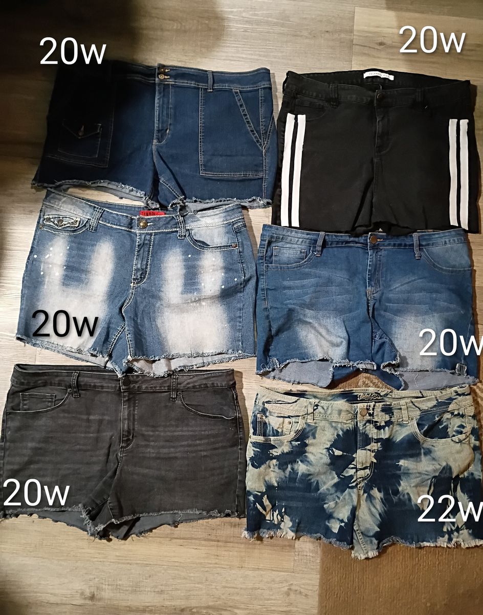 6 pair denim shorts plus size 20w  zanadi