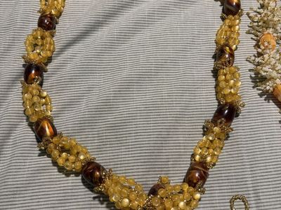 Handcrafted Beaded Statement Necklace & Ring Set