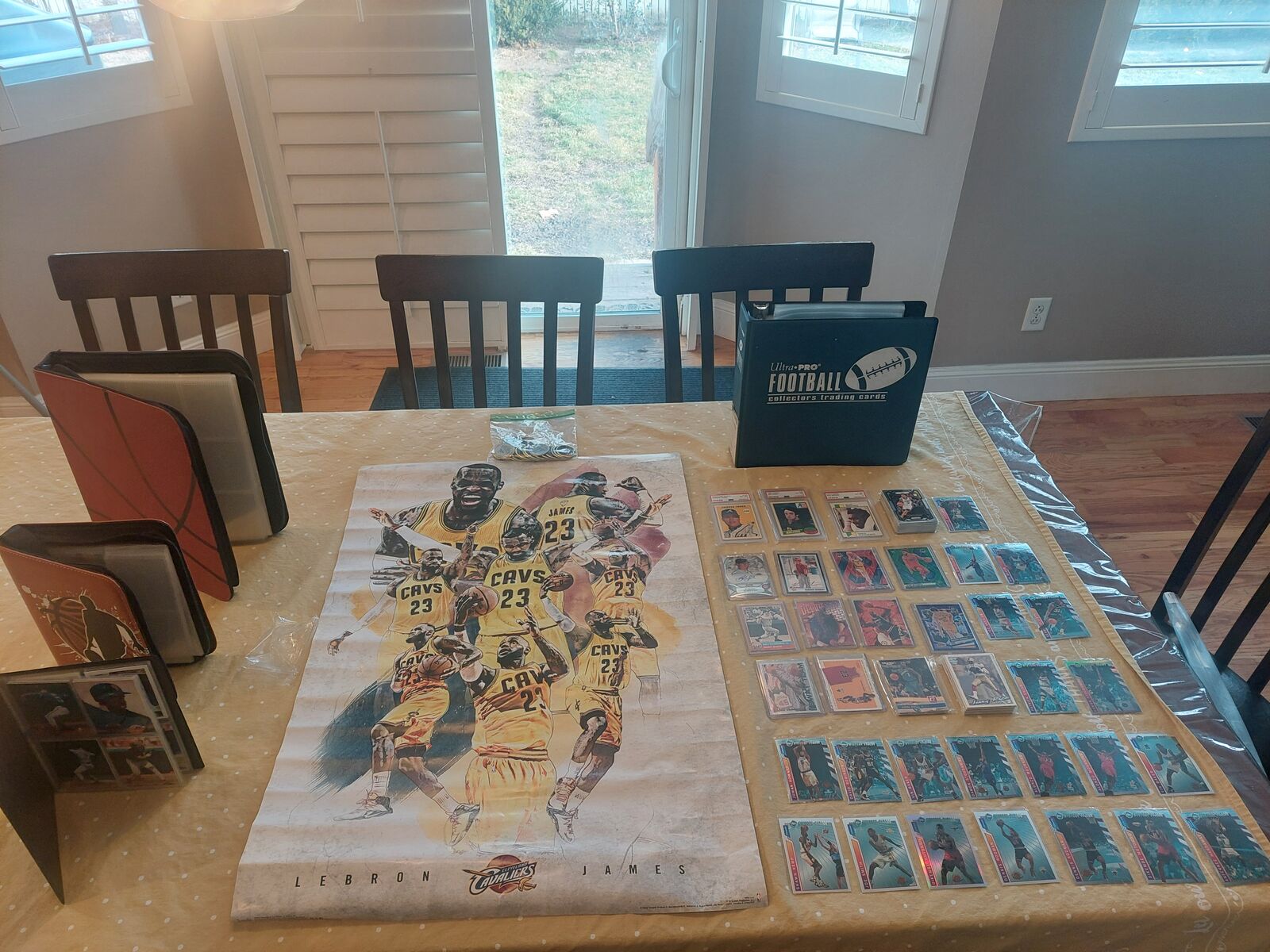 SPORTS CARD & MEMORABILIA LOT – PSA SLABS, CARDS, BINDERS, + LEBRON POSTER (New Item just Added!)
