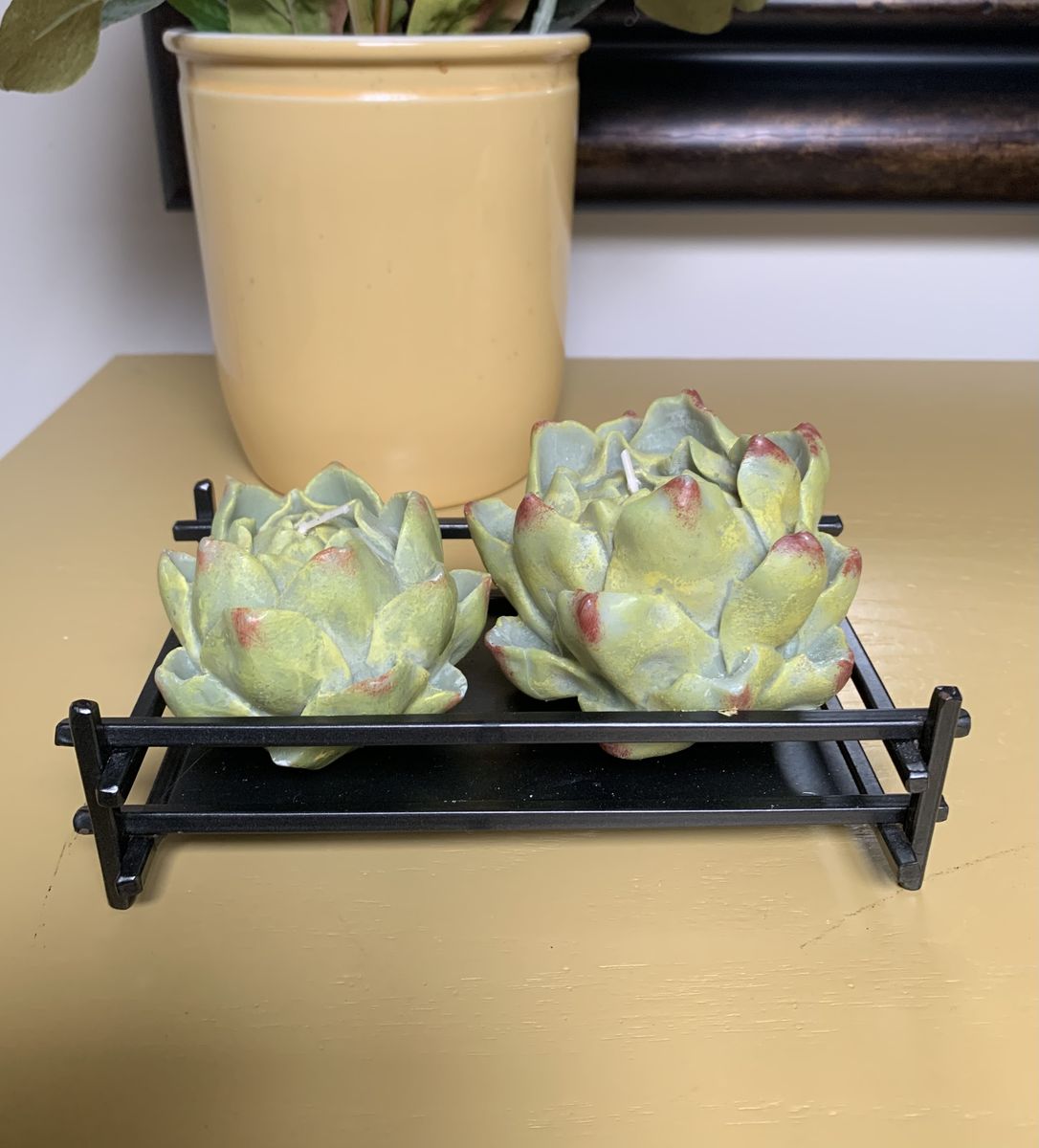 2 Artichoke Looking Candles