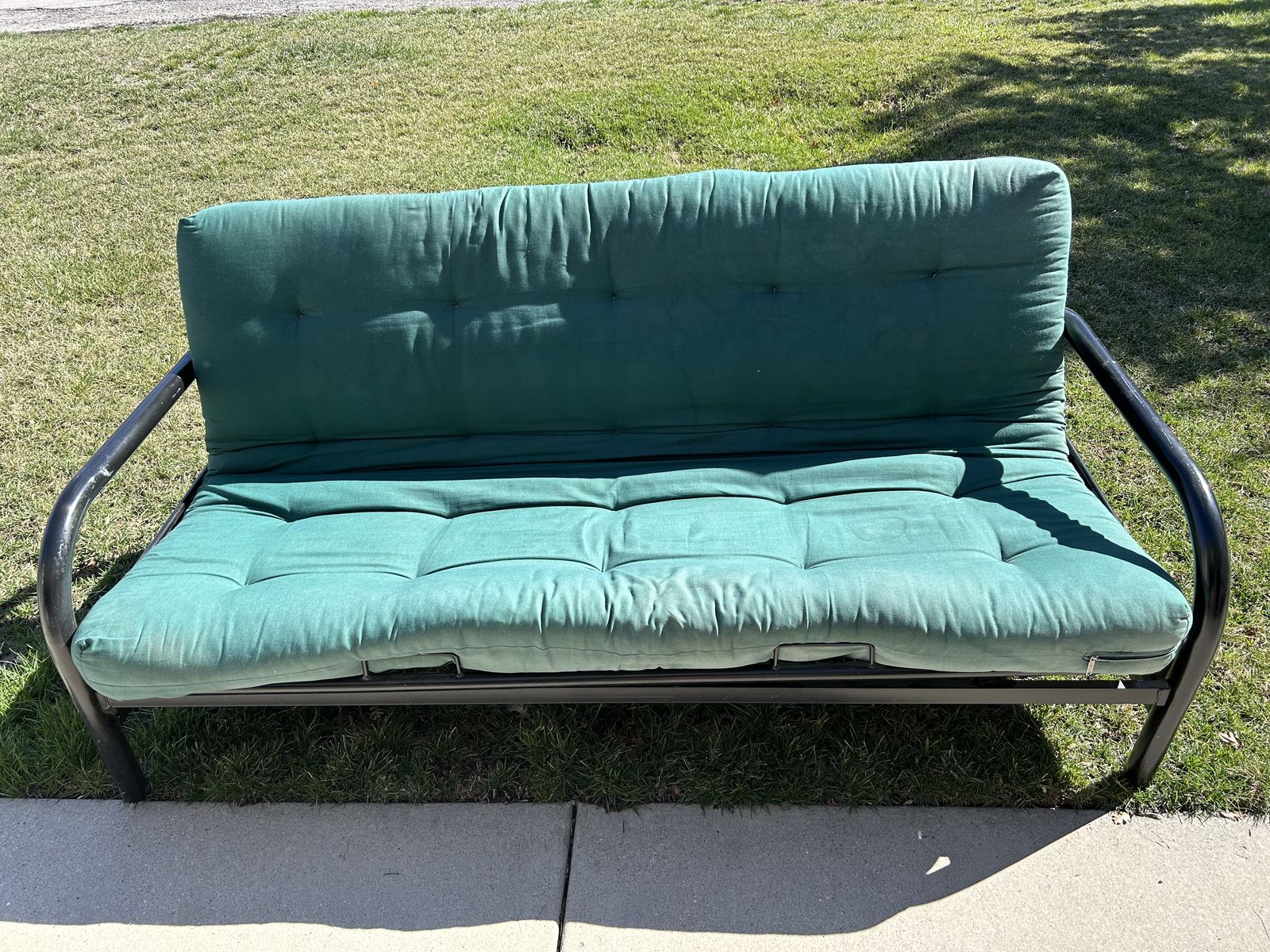 Futon Couch with Black metal frame