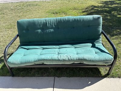 Futon Couch with Black metal frame