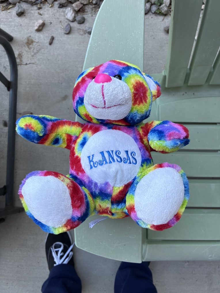Kansas Teddy Bear Tie-Dye