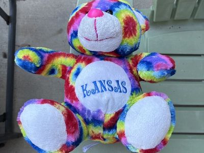 Kansas Teddy Bear Tie-Dye