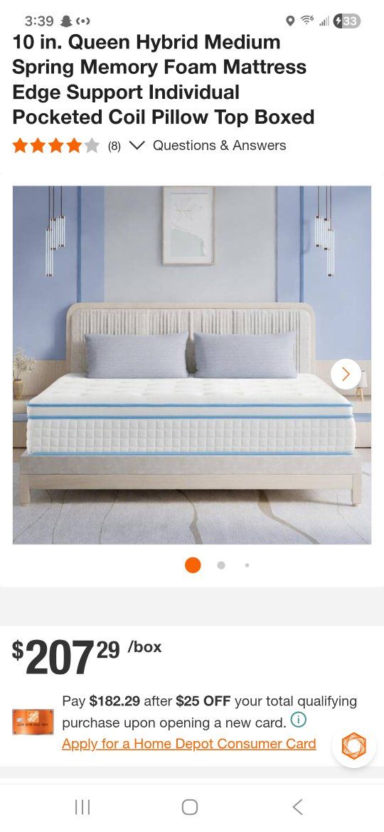 Queen 10" hybrid firm mattress