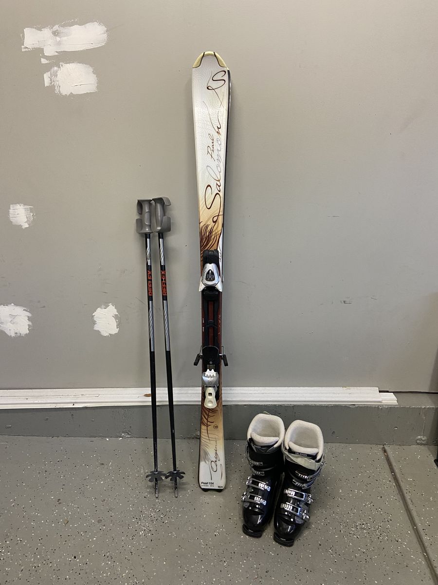 Women's Ski Package – Salomon Skis + Boots + Poles | Beginner/Budget Setup | $30 for All