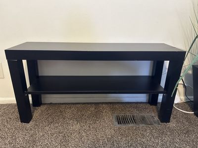 Black Ikea End Table With Shelf